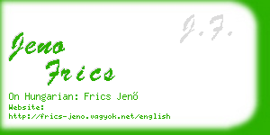 jeno frics business card